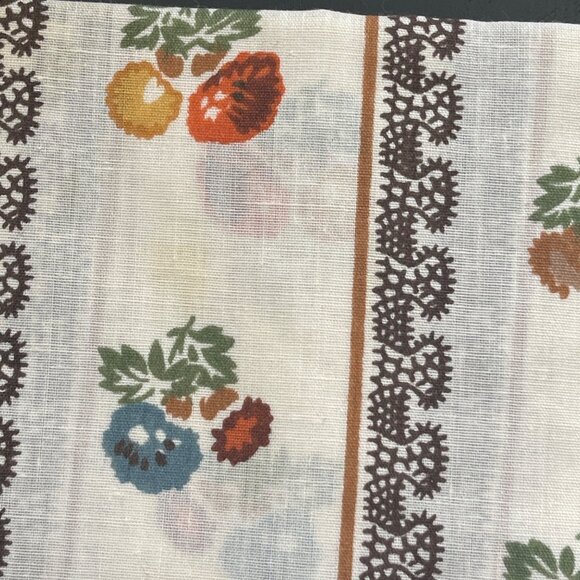 VTG Brown Yellow Blue Floral VTG Napkins Mid Century Colors Upcycle Craft - Picture 6 of 10